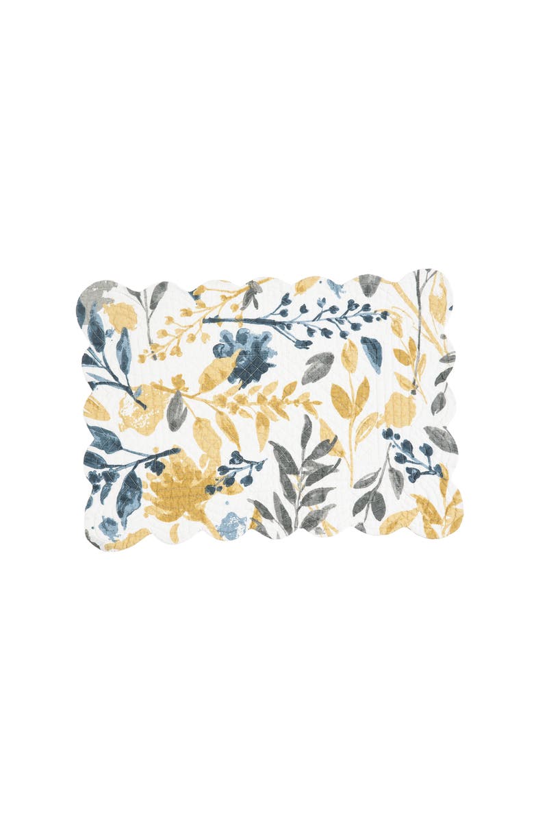 C&F Home Natural Home Cotton Quilted Rectangular Reversible Placemats Set of 6, 13" x 19", Alternate, color, Yellow