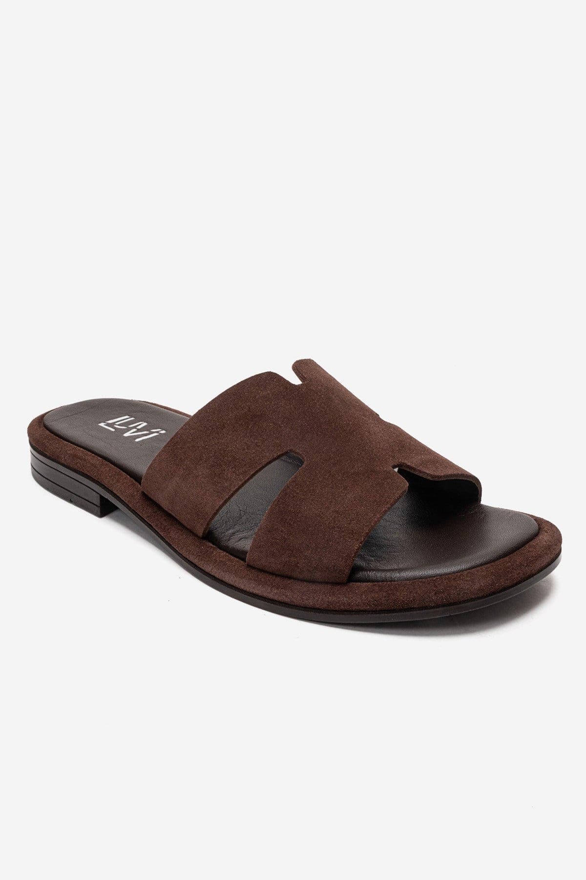 Brio Leather Sandal, Alternate, color, Brown Suede