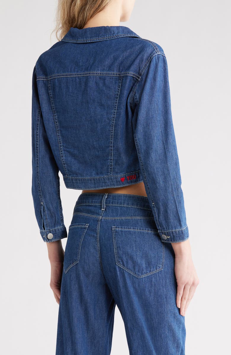 L'AGENCE Koda Crop Denim Jacket, Alternate, color, Spokane