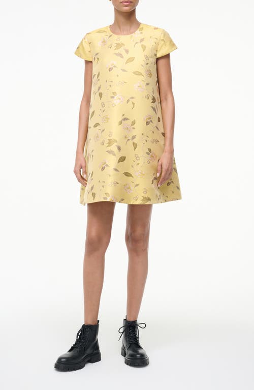 Staud Mia Floral Minidress In Yellow