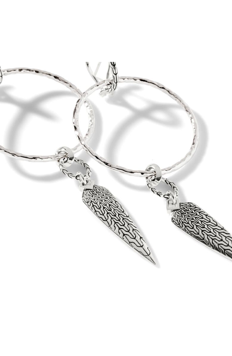 John Hardy Classic Chain Hammered Drop Huggie Hoop Earrings, Alternate, color,