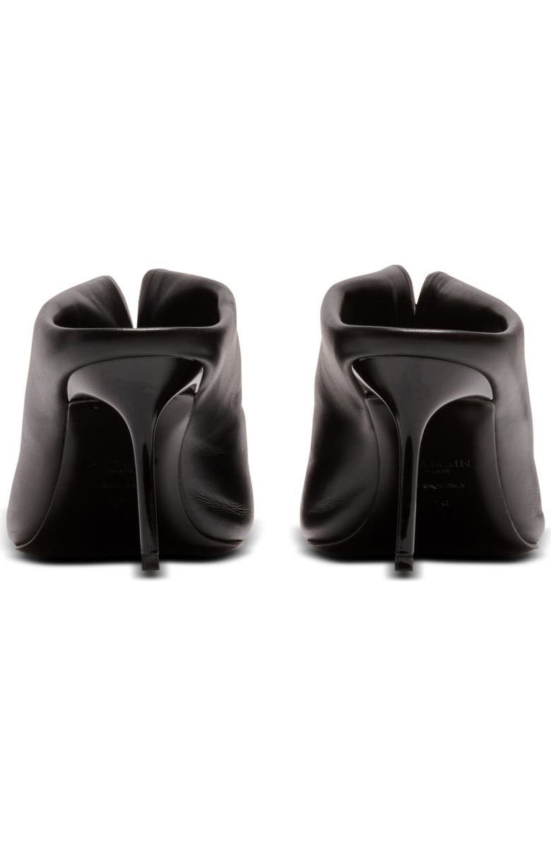 Balmain Lambskin leather mules with front piercing, Alternate, color, Black
