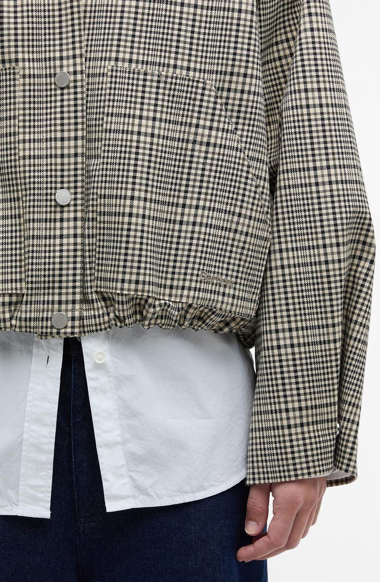 Barbour Leyburn Water Repellent Check Snap Bomber Jacket, Alternate, color, Olive Prince Of Wales/ Olive