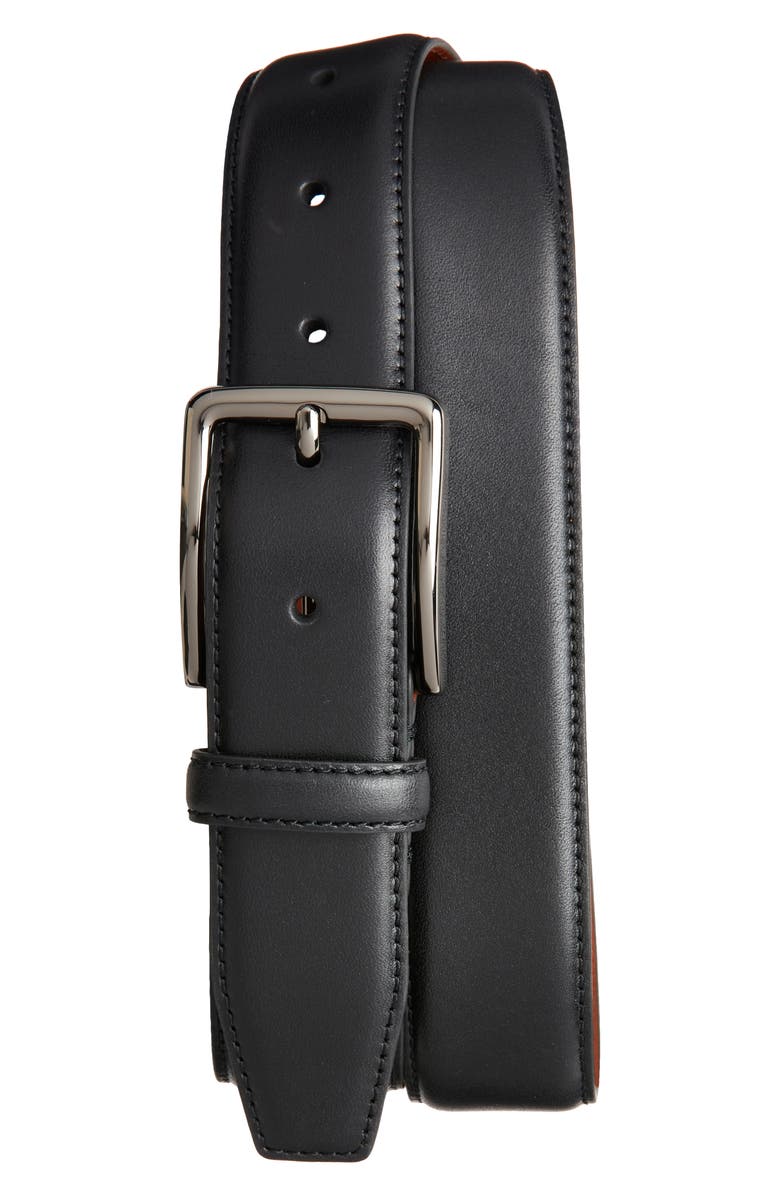 Nordstrom Tarek Leather Belt, Main, color, Black