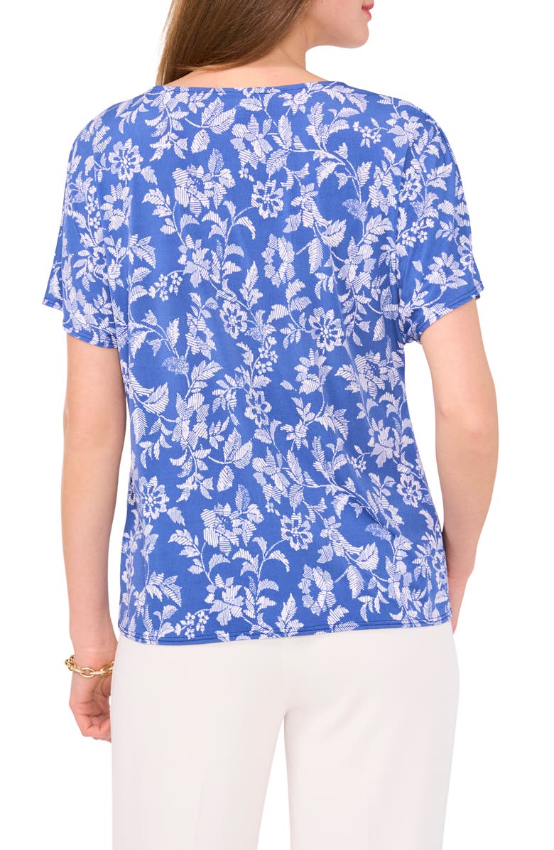 Chaus Print Tie Front Top, Alternate, color, Jbs Denim