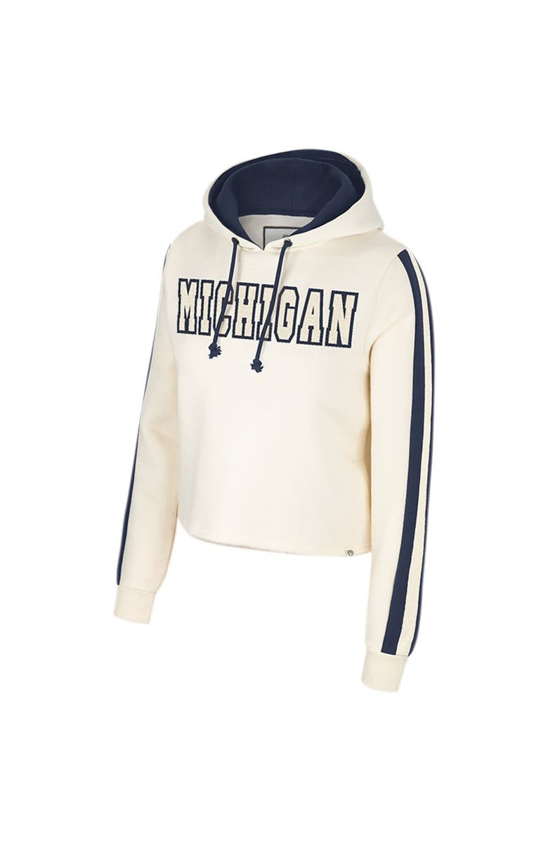 COLOSSEUM Women's Colosseum Cream Michigan Wolverines Perfect Date Cropped Pullover Hoodie, Alternate, color, Cream