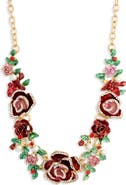 EYE CANDY LOS ANGELES Thea Crystal Rose Bib Necklace