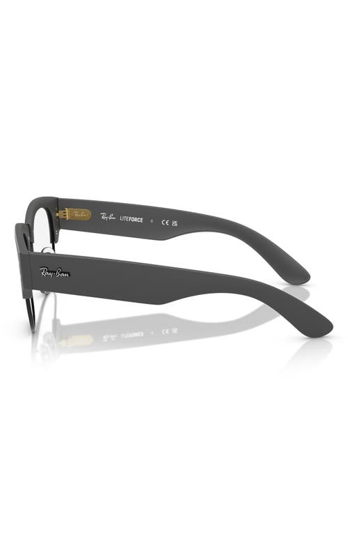 Ray Ban Ray-ban Mega Clubmaster Liteforce 50mm Square Optical Glasses In Black Grey