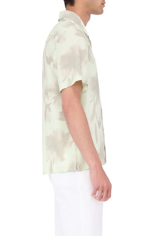 Bugatchi Jackson Abstract Print Camp Shirt In Pistachio