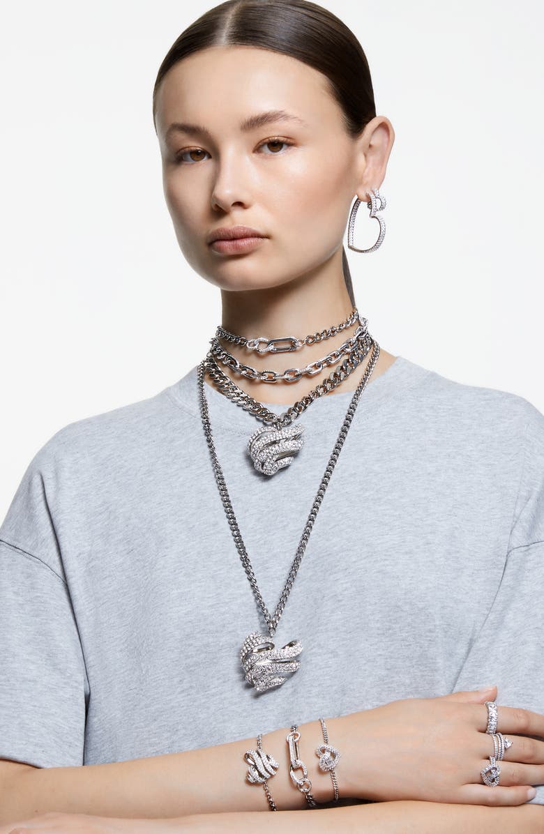 Swarovski Matrix Woven Crystal Heart Ring, Alternate, color, 