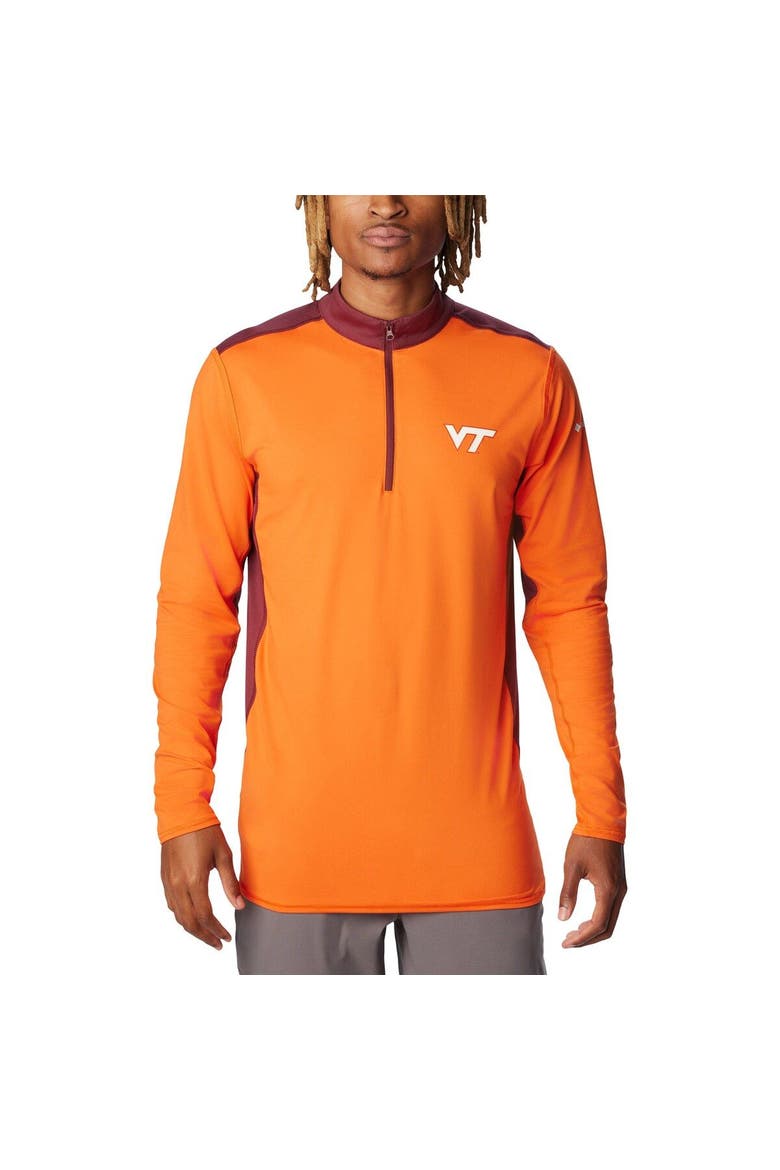 Men's Columbia Orange Virginia Tech Hokies Tech Trail™ Omni-Shade Quarter-Zip Top, Main, color, Orange