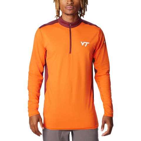 Men's Columbia Orange Virginia Tech Hokies Tech Trail™ Omni-Shade Quarter-Zip Top