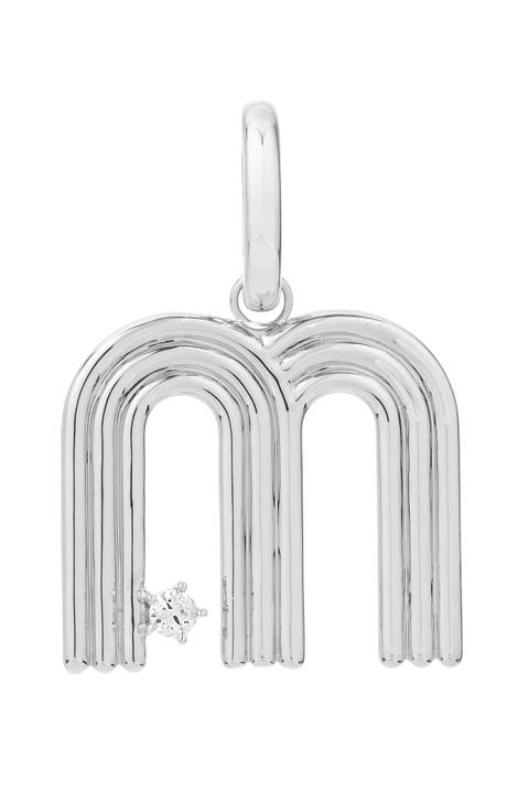 Groovy Initial Diamond Pendant Charm