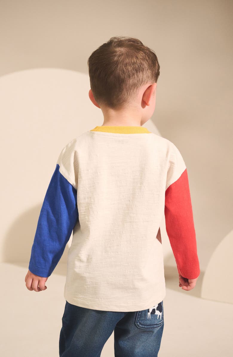 NEXT Kids' Colorblock Tractor Long Sleeve T-Shirt, Alternate, color, Red