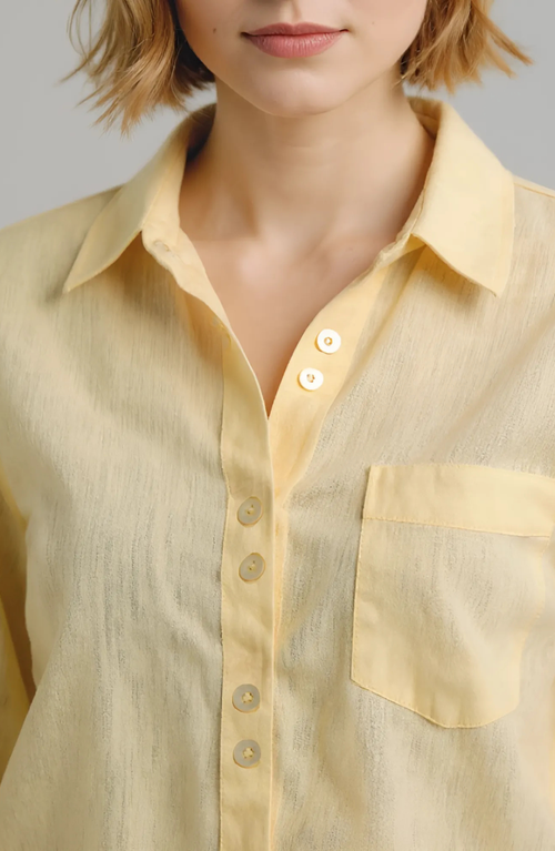 Nelle Atelier The Chacha Petite Button Down Shirt In Yellow