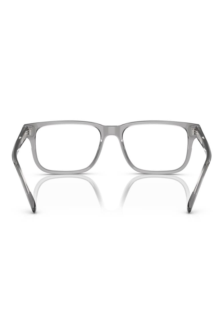 55mm Rectangle Optical Glasses, Alternate, color, SHINY GREY / DEMO LENS