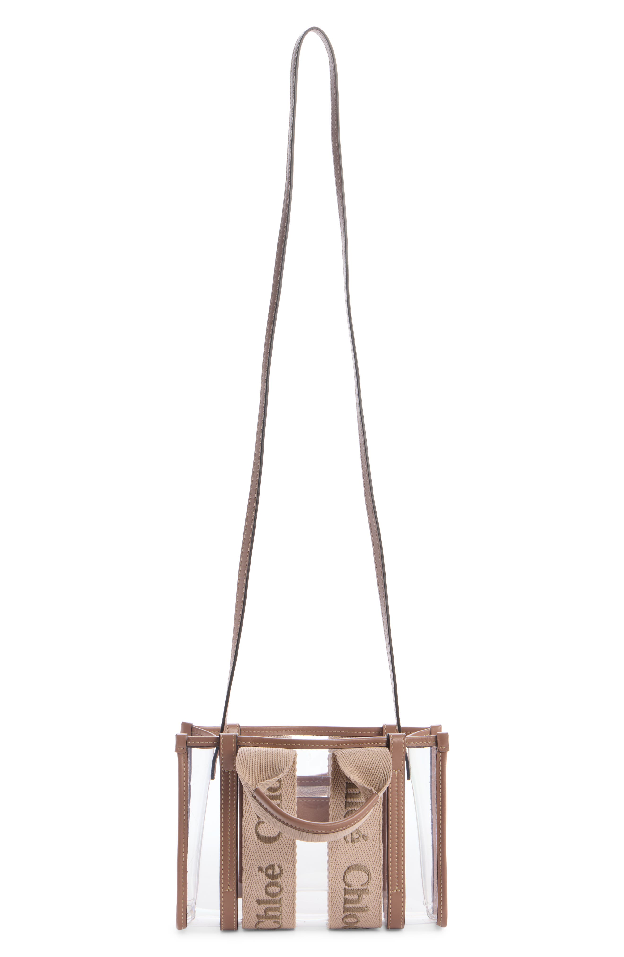 Chloé Mini Woody Jelly & Leather Tote Bag, Alternate, color, 