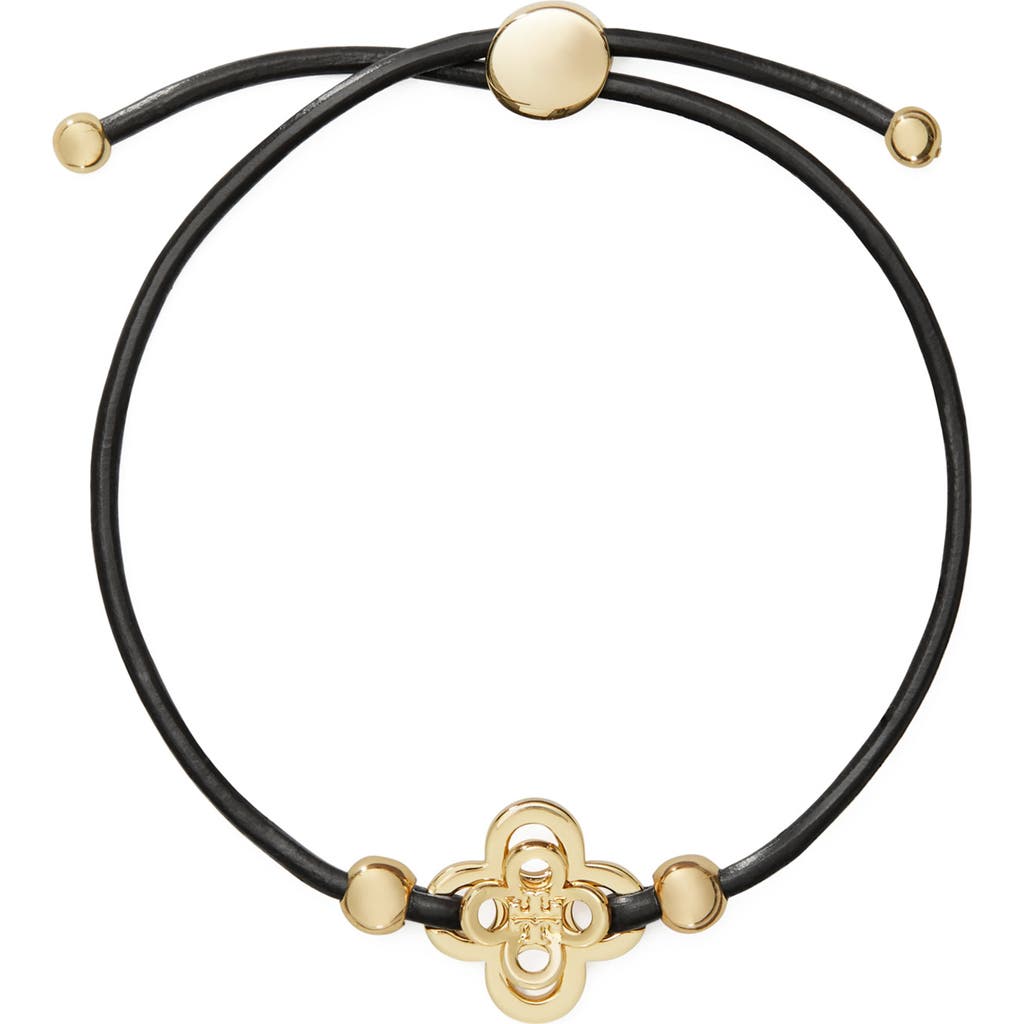 Tory Burch Kira Clover Slider Bracelet In Gold