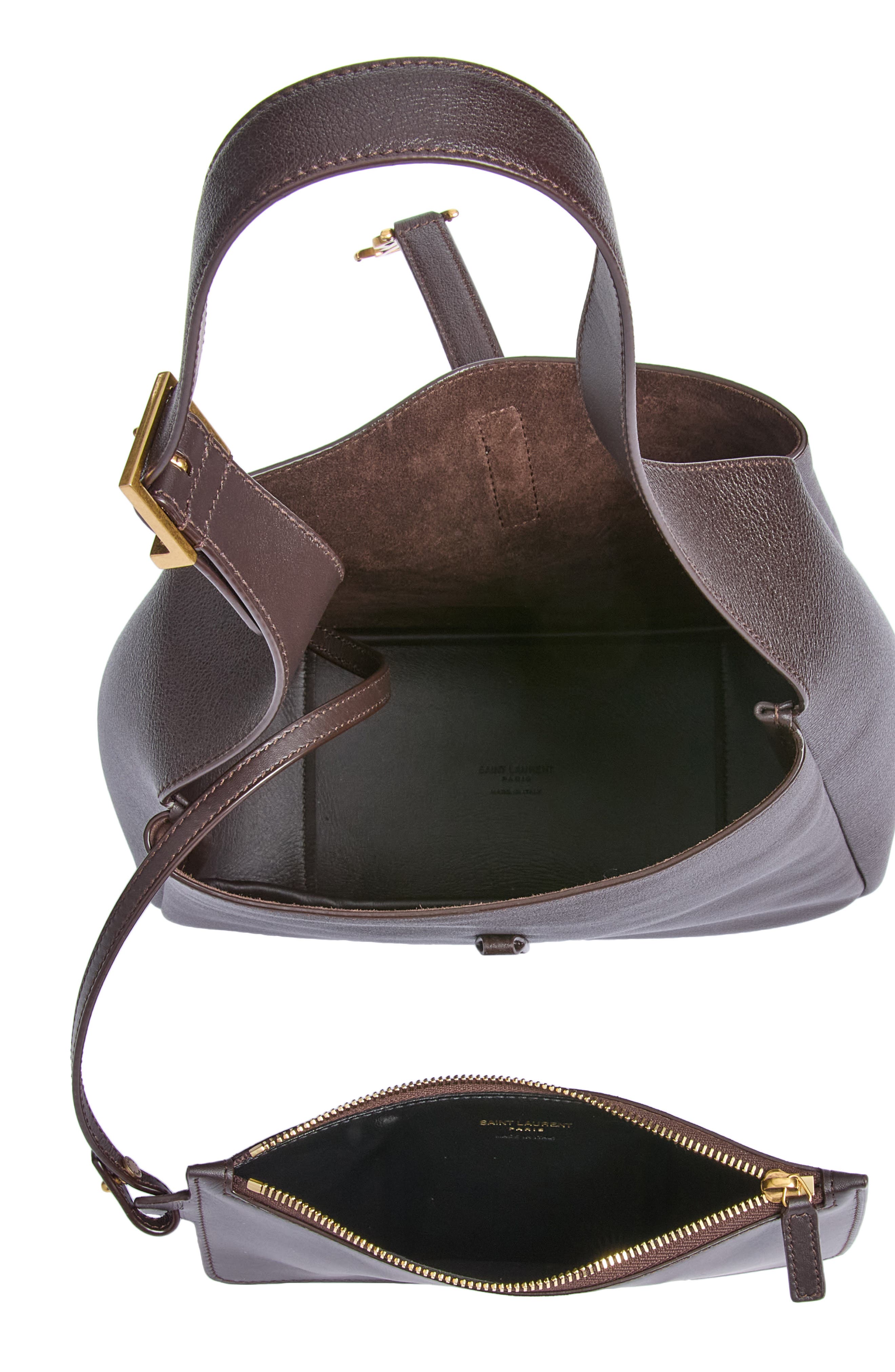 Small Le 5 à 7 Leather Hobo Bag, Alternate, color, ARABICA
