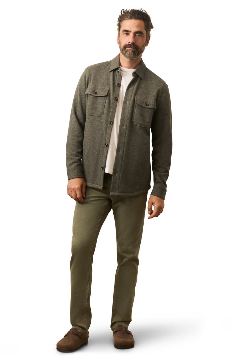 Faherty Inlet Knit Shirt Jacket, Alternate, color, Olive Leaf Melange