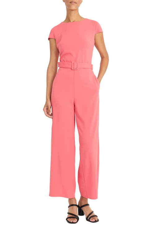 Cap Sleeve Belted Jumpsuit