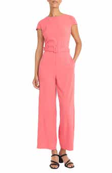 Maggy London Cap Sleeve Belted Jumpsuit