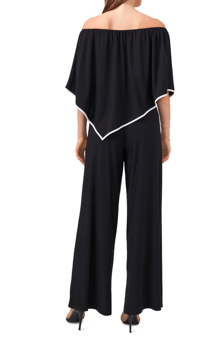 Chaus Popover Off the Shoulder Jumpsuit, Alternate, color, Rich Black