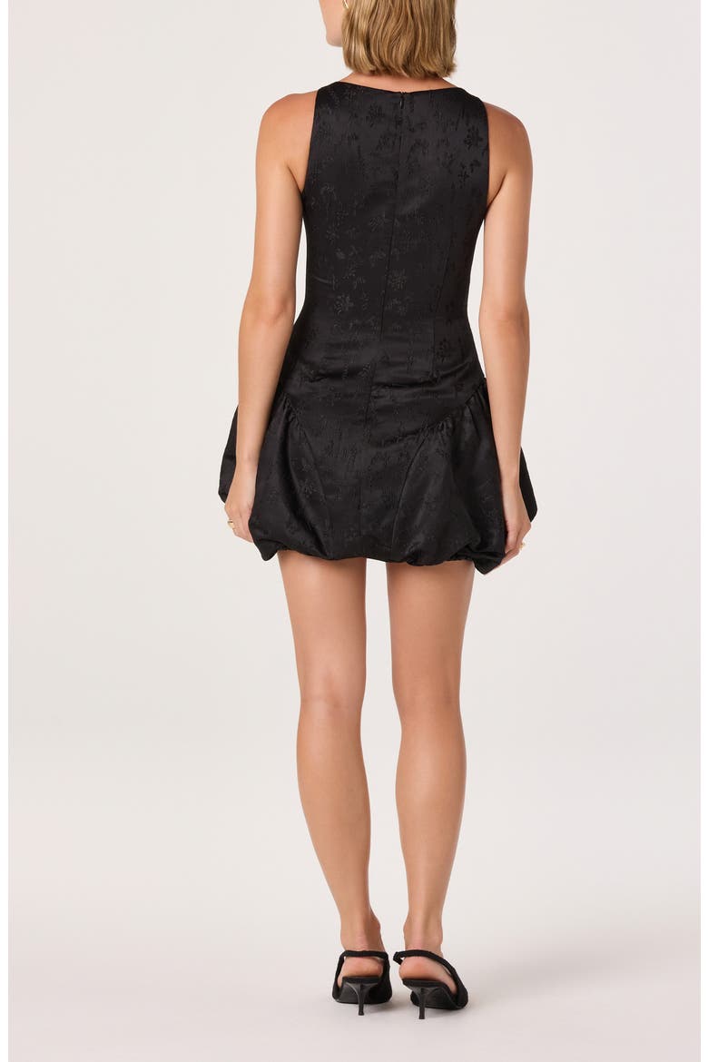 Drop Waist Bubble Minidress, Alternate, color, BLACK