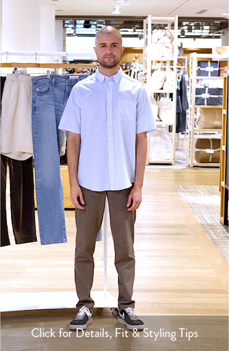 Leland Stripe Short Sleeve Seersucker Button-Down Shirt, sales video thumbnail