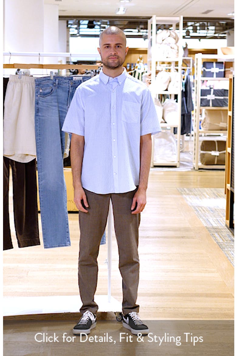Leland Stripe Short Sleeve Seersucker Button-Down Shirt video