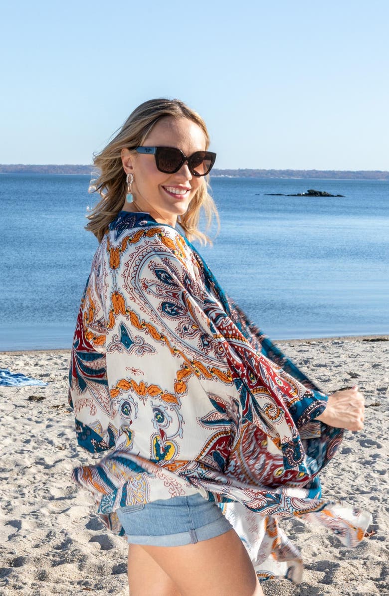 SAACHI Medallion Midi Duster, Alternate, color, Blue