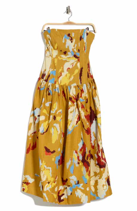 A.L.C. June Strapless Linen Blend Dress