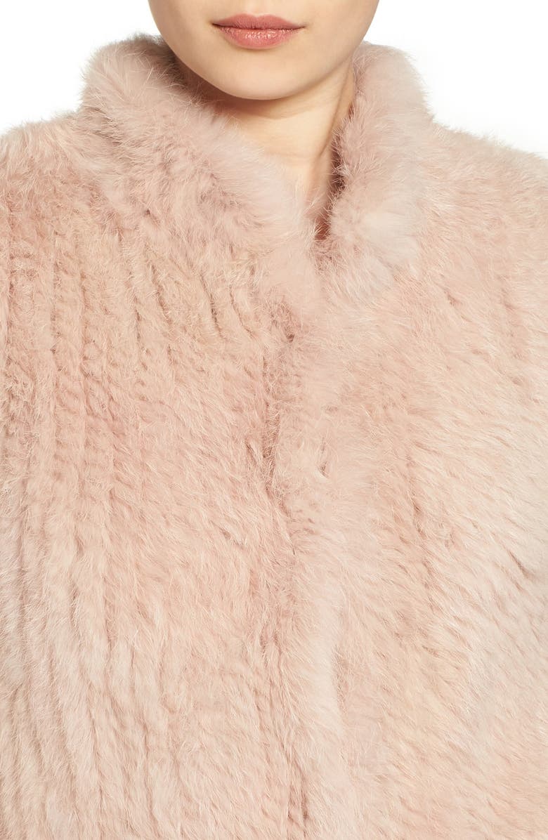Love Token Long Genuine Rabbit Fur Vest, Alternate, color,