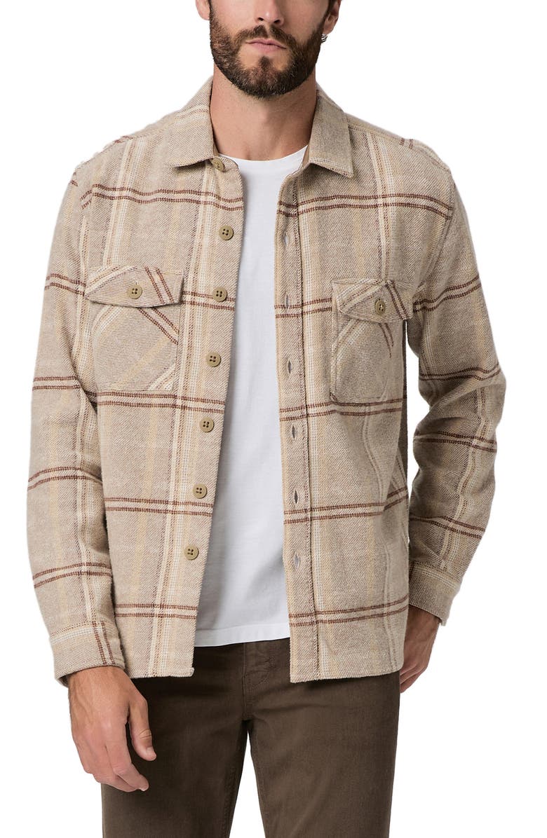 PAIGE Seymore Brushed Cotton Overshirt, Alternate, color, Rustic Plaid