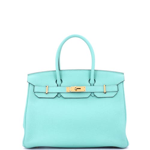 Pre-owned Hermes  Hermes Birkin Handbag Blue Togo With Gold Hardware 30 In Blue