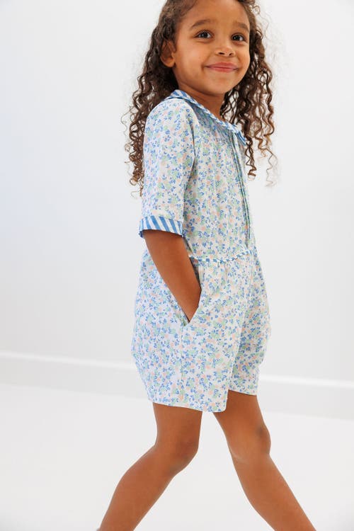 Courtside Kids Girls Floral Seersucker Romper In Floral/seersucker