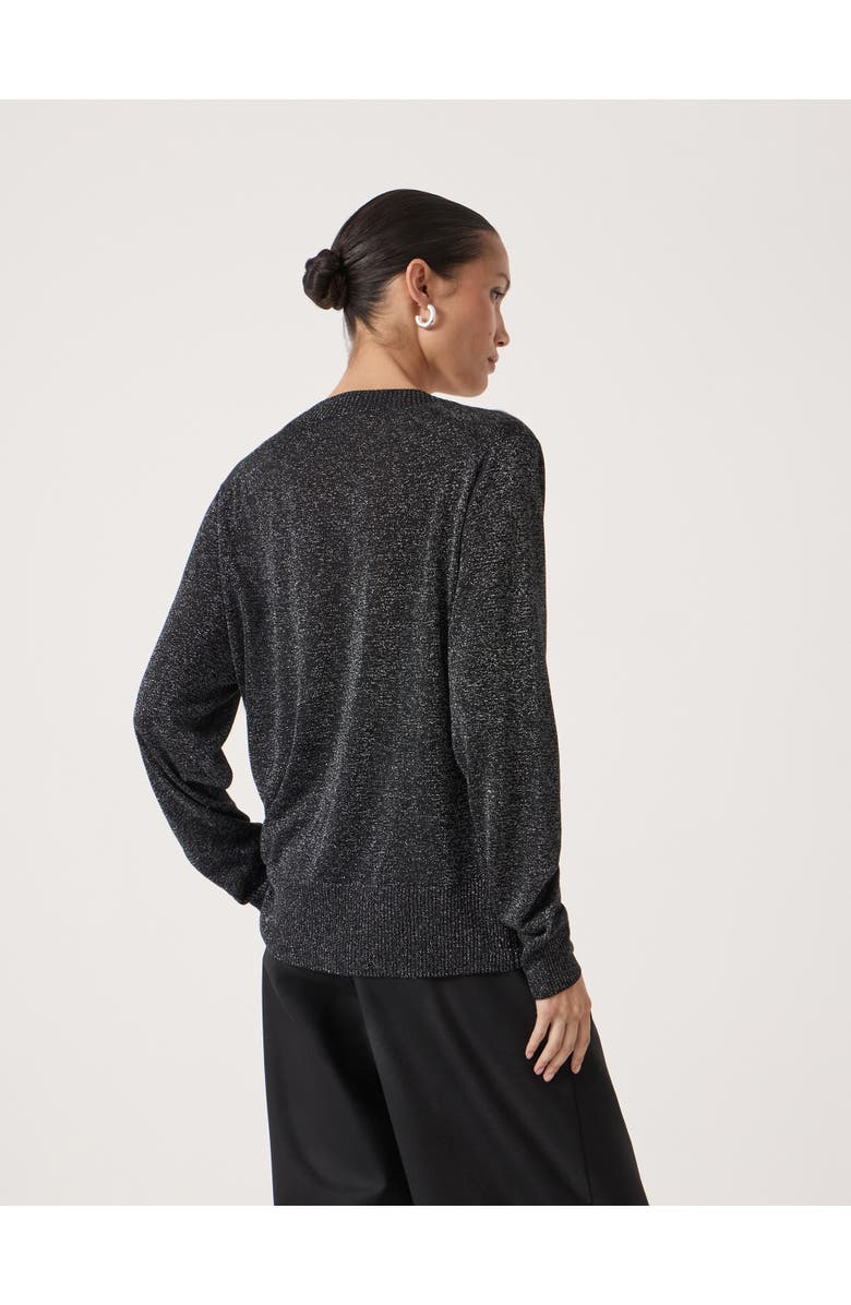 Hush Gracey V Neck Metallic Jumper, Alternate, color, Silver Metallic