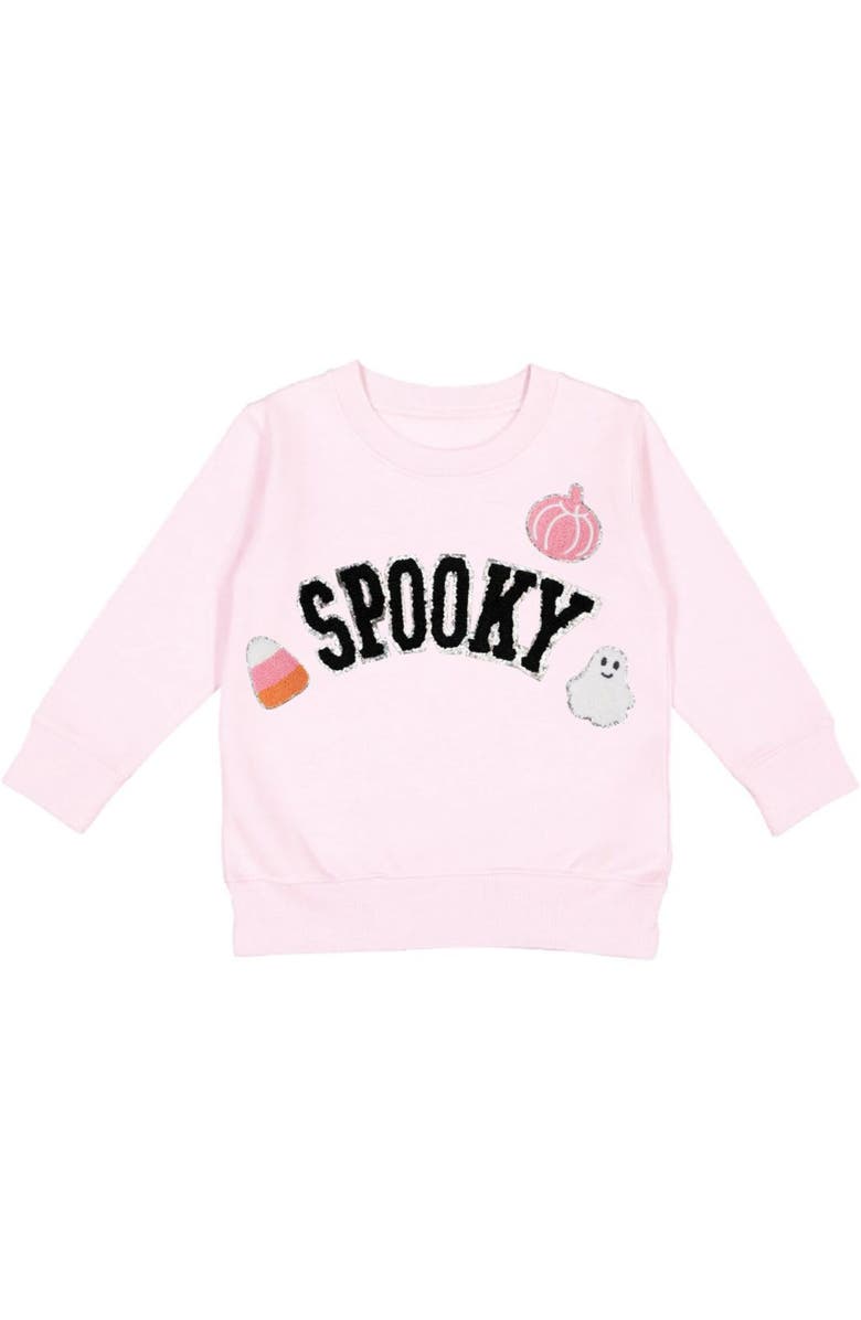 Sweet Wink Spooky Patch Halloween Sweatshirt, Main, color, 