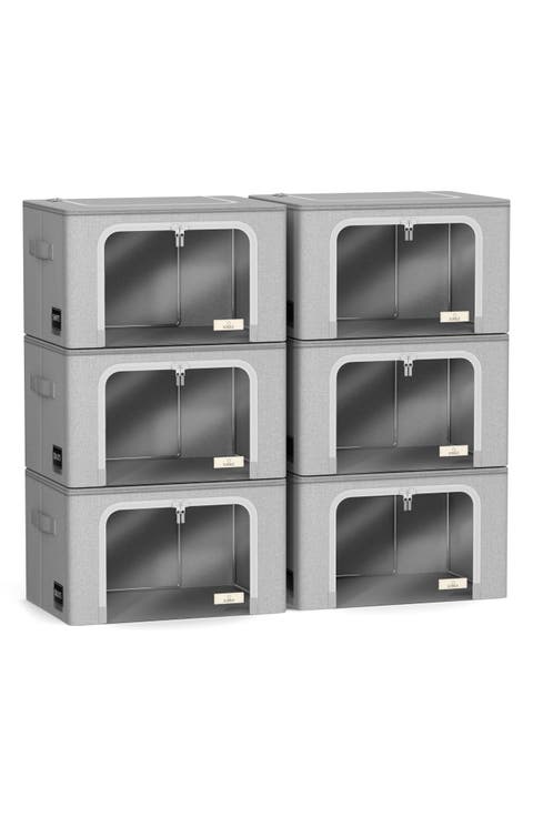 6-Pack Medium Foldable Storage Bins