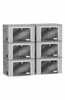 6-Pack Medium Foldable Storage Bins