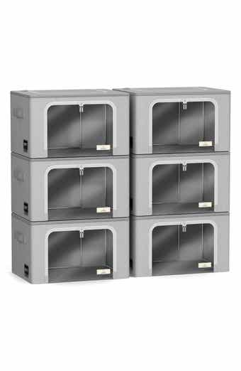 6-Pack Medium Foldable Storage Bins