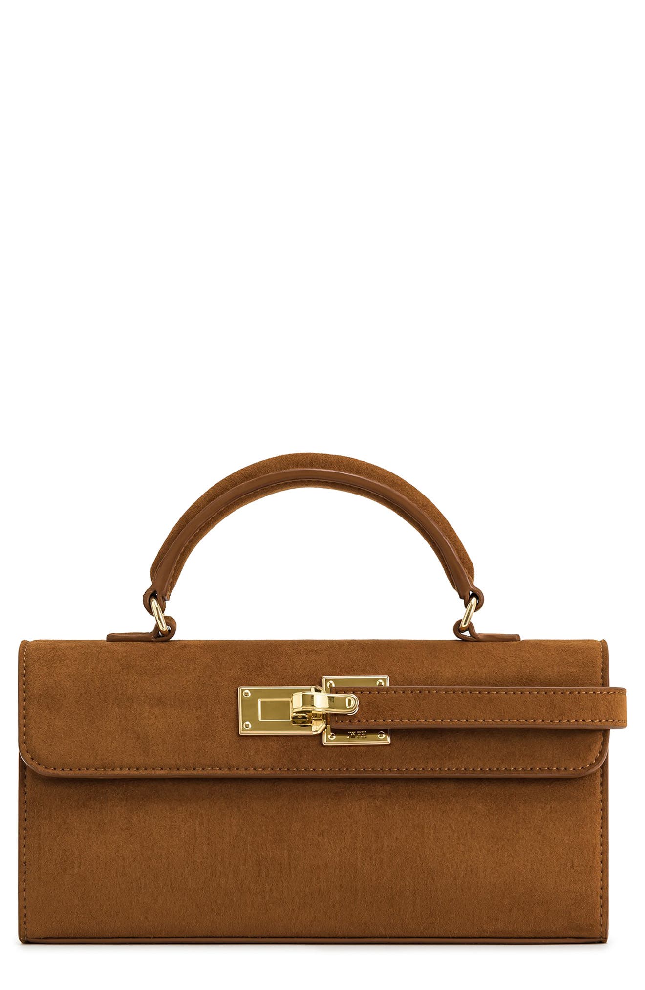 JW PEI Keyla Faux Suede Top Handle Bag, Main, color, Brown