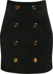 Balmain Logo Buttons Skirt