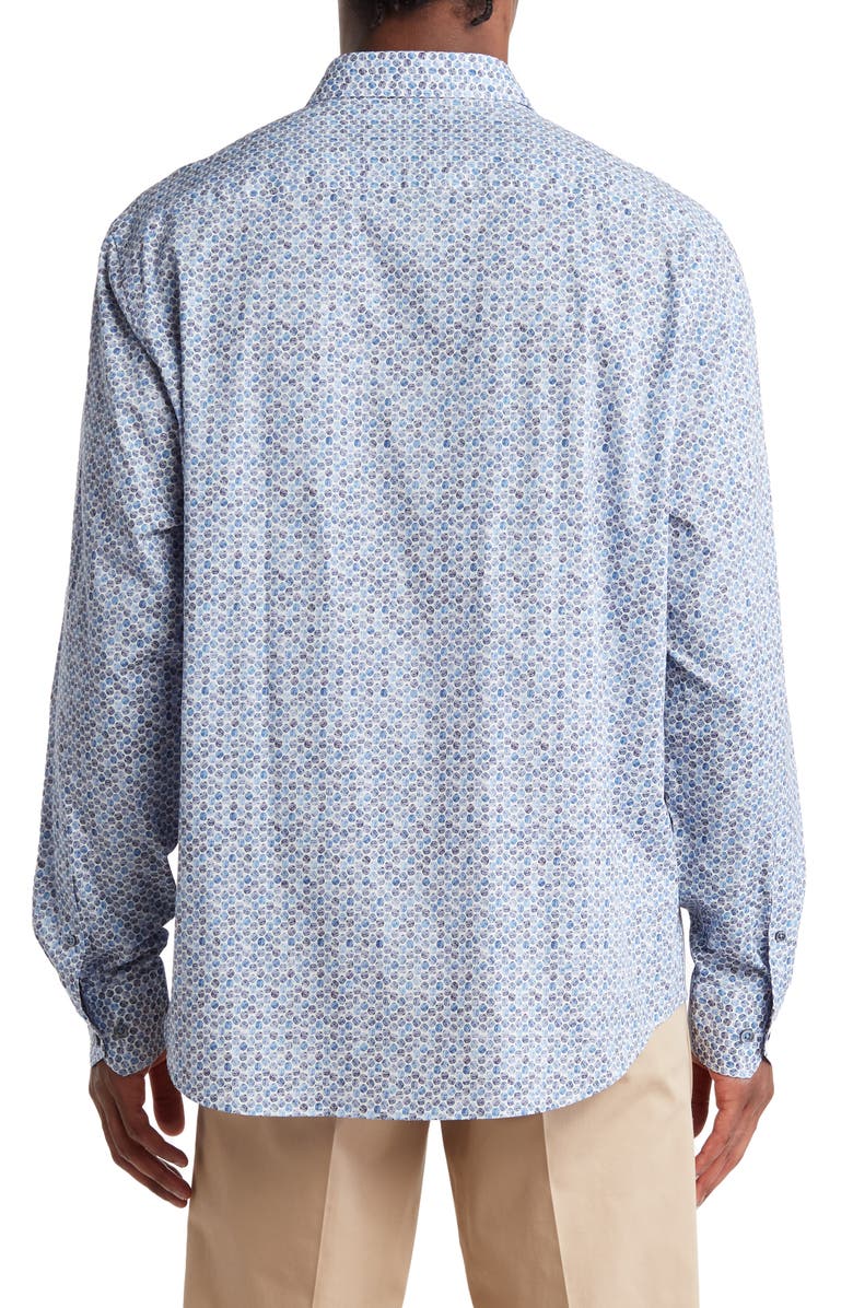 Bugatchi Classic Fit Dot Print Woven Button-Up Shirt, Alternate, color, 