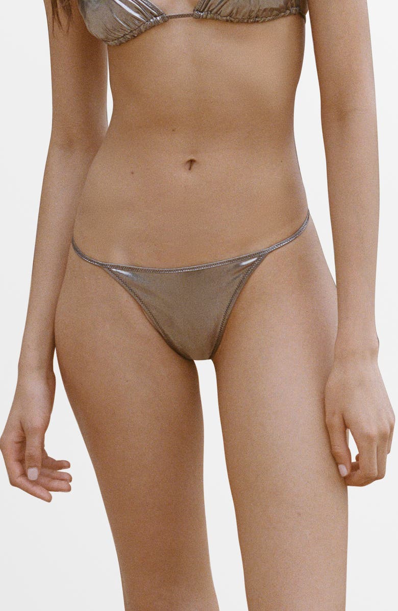 MANGO Metallic Bikini Bottoms, Main, color, 