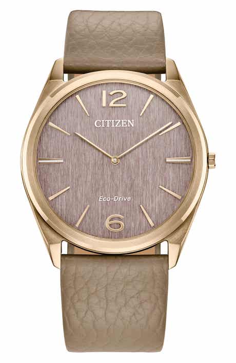 Citizen Suratto Eco-Drive Leather Strap Watch, 38.4mm x 4.71mm