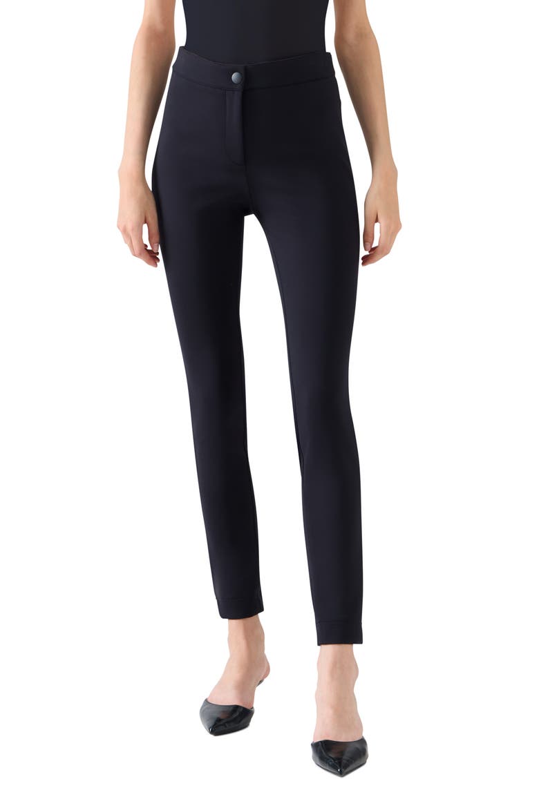Mitch Slim Stretch Jersey Crop Pants, Main, color, BLACK