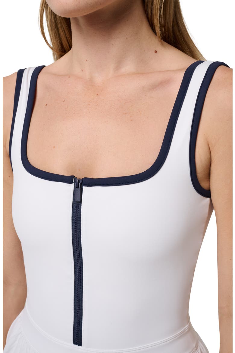 Moveknit Zip Court Dress, Alternate, color, WHITE