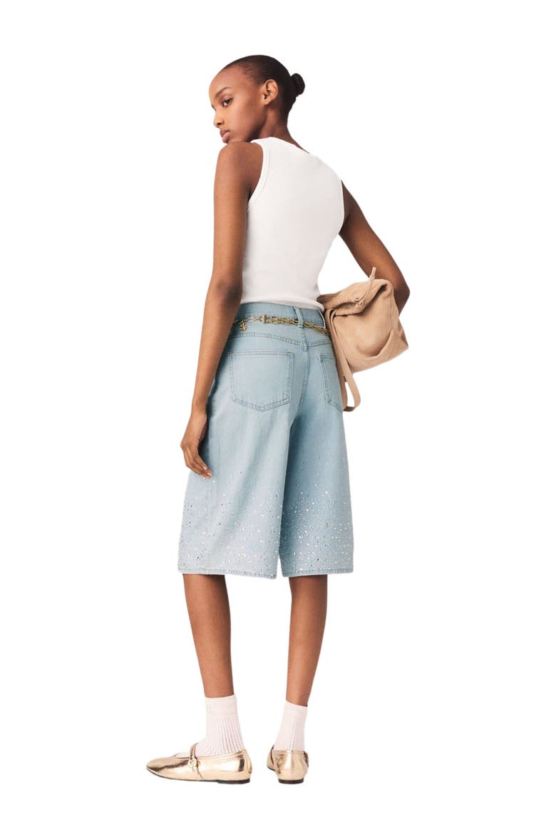 Rhinestone Bermuda shorts, Alternate, color, Blue sky