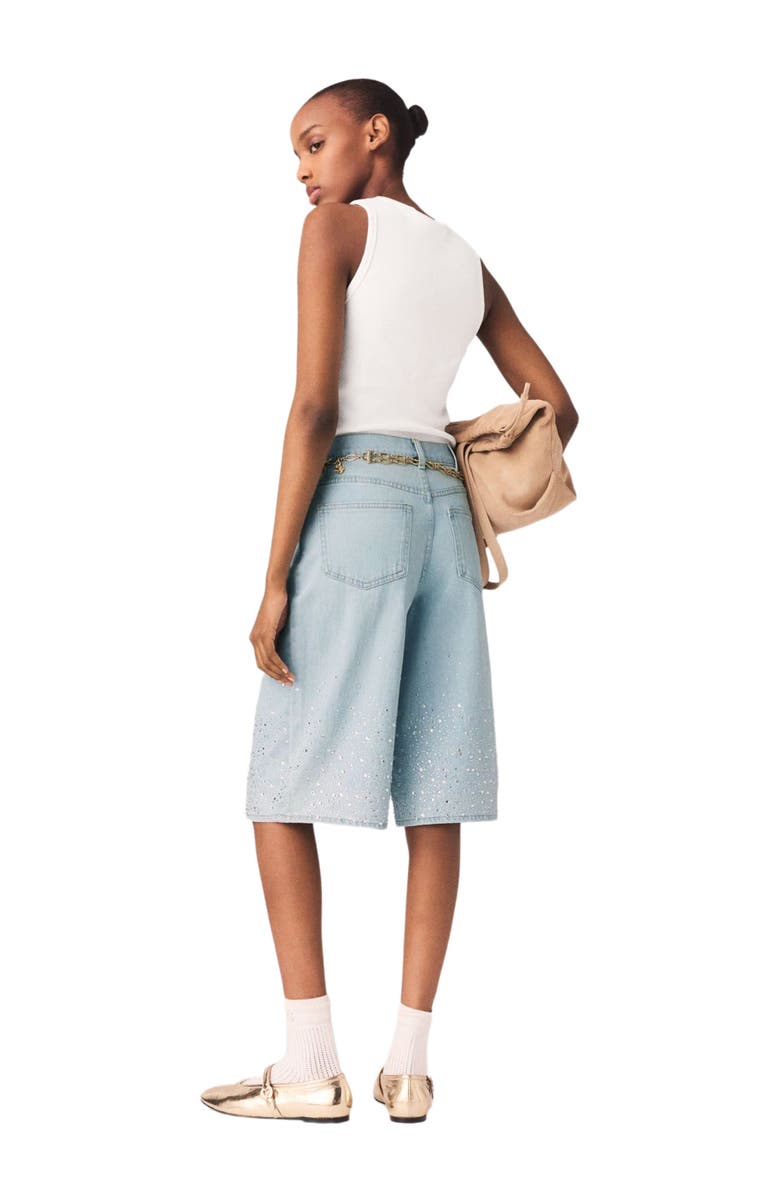 maje Rhinestone Bermuda shorts, Alternate, color, Blue Sky